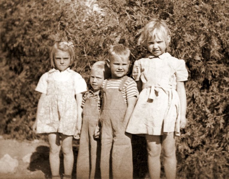 Georgia Ruth, A.J., John, and Sophora, c. 1944