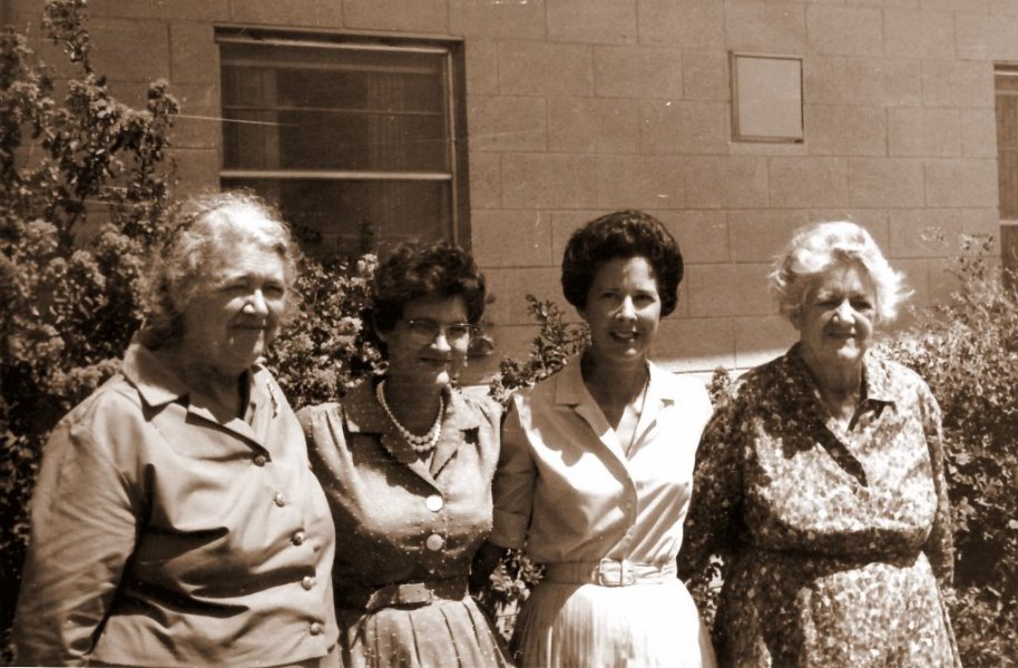 Ruby, Alice, Avis, Mrs. Barrick, August 1962